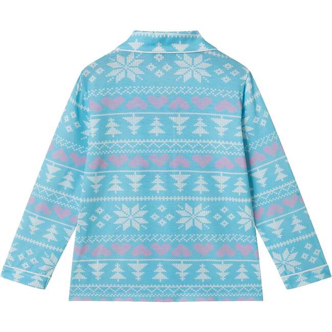 Kids Pajama Set, Blue & Pink Holiday - Pajamas - 5