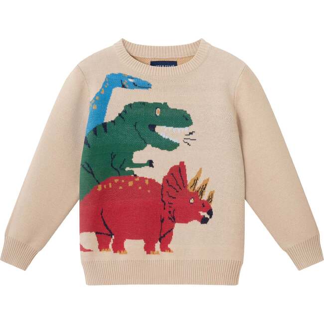 Graphic Sweater, Beige Dino