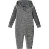 Hooded Romper, Grey Heather - Rompers - 1 - thumbnail