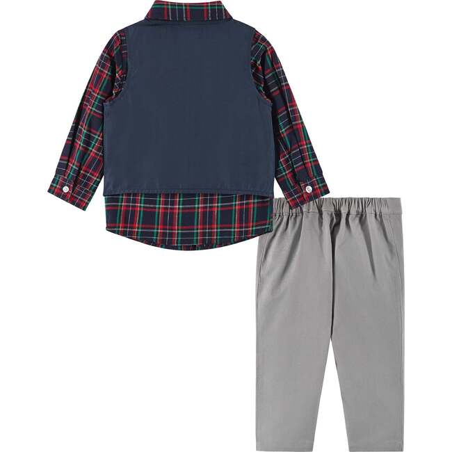 Infant Vest Set, Navy Plaid - Mixed Apparel Set - 2