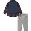 Infant Vest Set, Navy Plaid - Mixed Apparel Set - 2