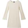 Big Kids Lurex Bell Sleeve Dress, Cream - Dresses - 1 - thumbnail