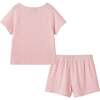 Big Kids Floral Printed Waffle Short Pajama Set, Pink - Pajamas - 2