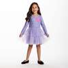 Kids Printed Rib Knit Dress, Purple Hearts - Dresses - 4