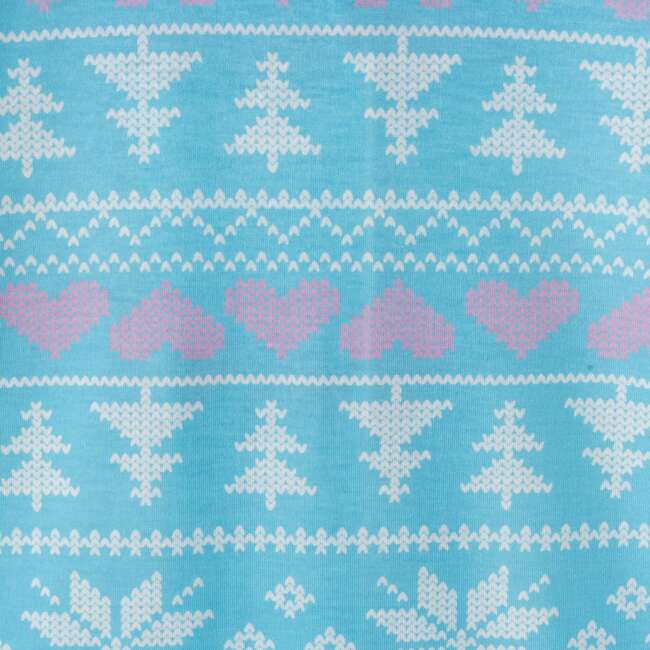 Kids Pajama Set, Blue & Pink Holiday - Pajamas - 7