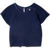 Girls Dressy Pant Set, Navy Plisse - Mixed Apparel Set - 4