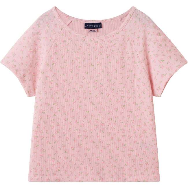 Big Kids Floral Printed Waffle Short Pajama Set, Pink - Pajamas - 4