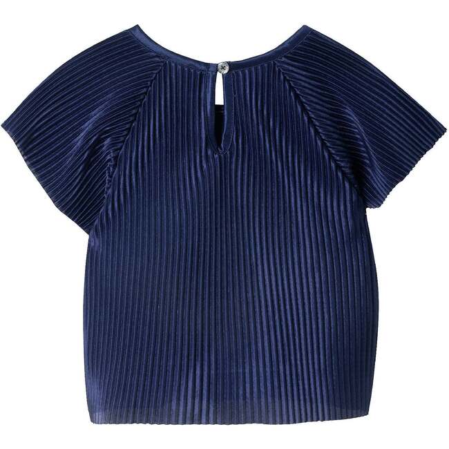 Girls Dressy Pant Set, Navy Plisse - Mixed Apparel Set - 6