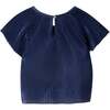 Girls Dressy Pant Set, Navy Plisse - Mixed Apparel Set - 6