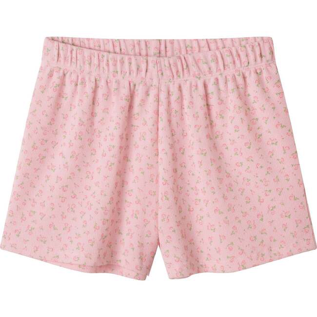Big Kids Floral Printed Waffle Short Pajama Set, Pink - Pajamas - 5