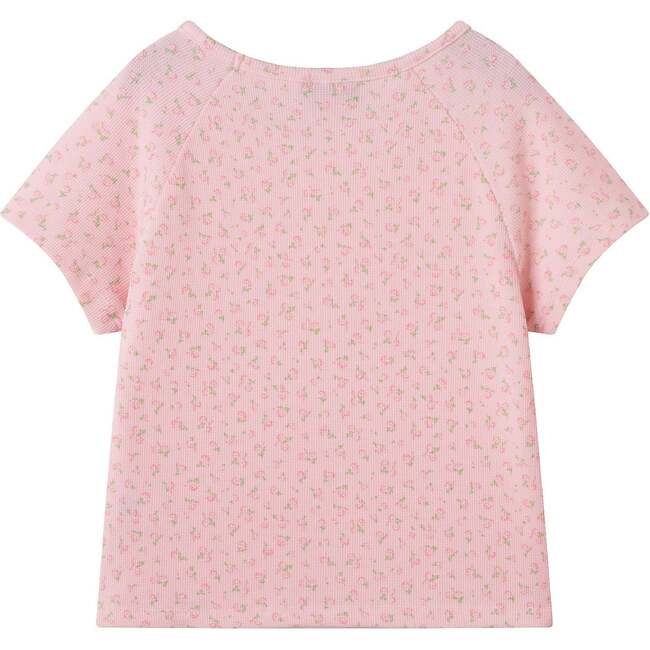 Big Kids Floral Printed Waffle Short Pajama Set, Pink - Pajamas - 6