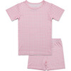 Short Sleeve & Shorts Bamboo Toddler Pajama Set, Sugar Gingham - Pajamas - 1 - thumbnail