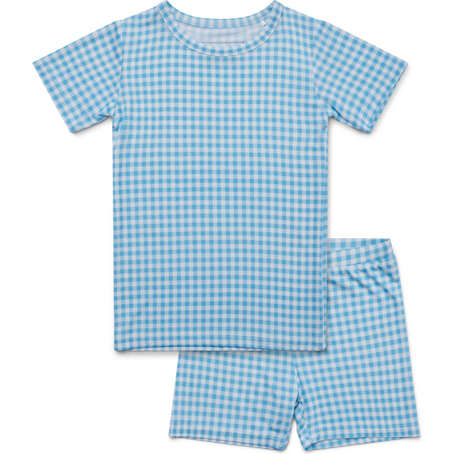 Short Sleeve & Shorts Bamboo Toddler Pajama Set, Harbor Gingham