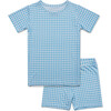 Short Sleeve & Shorts Bamboo Toddler Pajama Set, Harbor Gingham - Pajamas - 1 - thumbnail