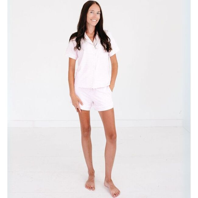 Short Sleeve & Shorts Bamboo Women's Pajama Set, Ballet Stripe - Pajamas - 2