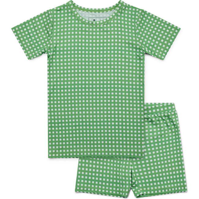 Short Sleeve & Shorts Bamboo Toddler Pajama Set, Garden Gingham