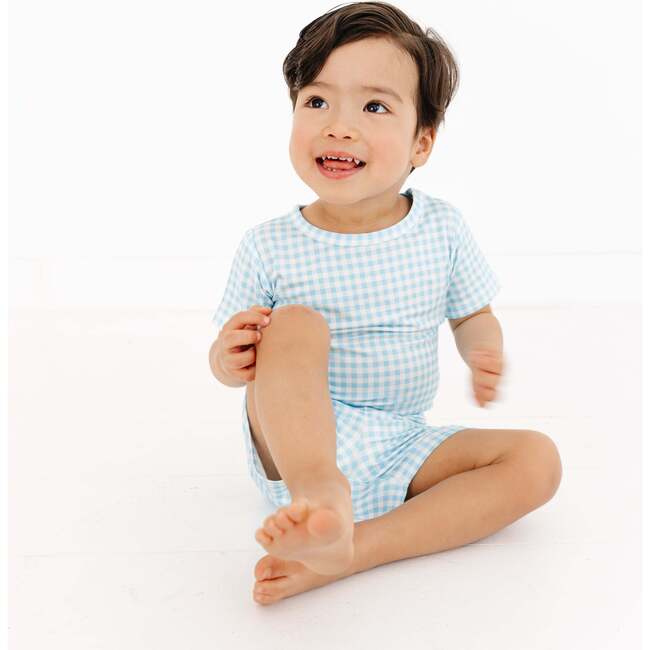 Short Sleeve & Shorts Bamboo Toddler Pajama Set, Harbor Gingham - Pajamas - 2