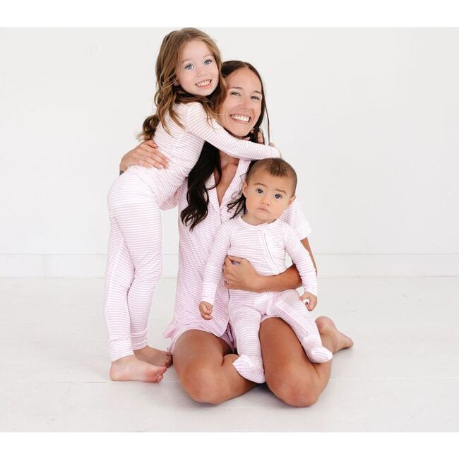 Short Sleeve & Shorts Bamboo Women's Pajama Set, Ballet Stripe - Pajamas - 7