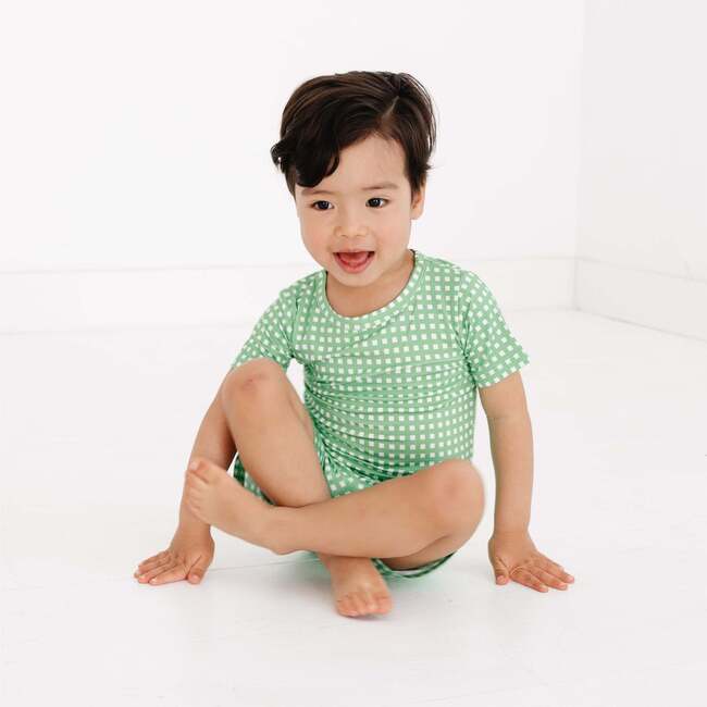 Short Sleeve & Shorts Bamboo Toddler Pajama Set, Garden Gingham - Pajamas - 2