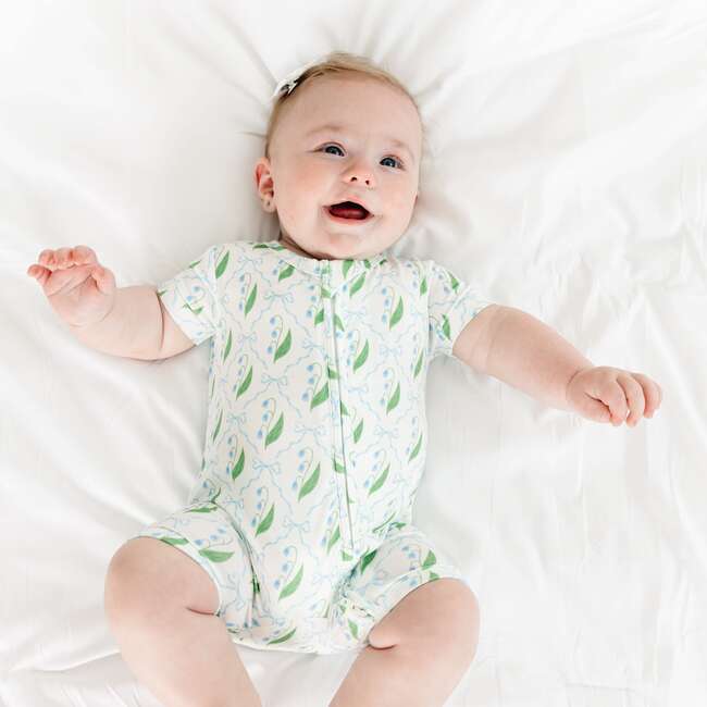 Short Sleeve Bamboo Sleeper, Bluebell Bows - Pajamas - 2