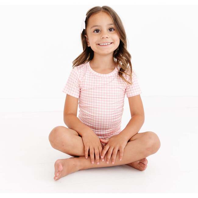 Short Sleeve & Shorts Bamboo Toddler Pajama Set, Sugar Gingham - Pajamas - 3