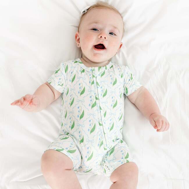 Short Sleeve Bamboo Sleeper, Bluebell Bows - Pajamas - 3
