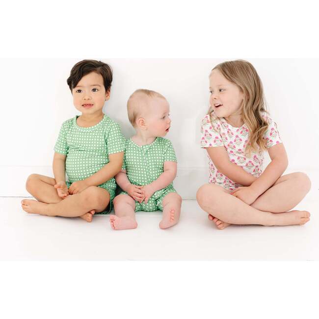 Short Sleeve & Shorts Bamboo Toddler Pajama Set, Garden Gingham - Pajamas - 3