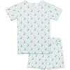Short Sleeve & Shorts Bamboo Toddler Pajama Set, Bluebell Bows - Pajamas - 1 - thumbnail