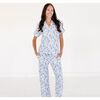 Short Sleeve & Pants Bamboo Women's Pajama Set, Porcelain Vine - Pajamas - 2