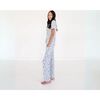 Short Sleeve & Pants Bamboo Women's Pajama Set, Porcelain Vine - Pajamas - 4