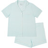 Short Sleeve & Pants Bamboo Women's Pajama Set, Cloud Stripe - Pajamas - 1 - thumbnail