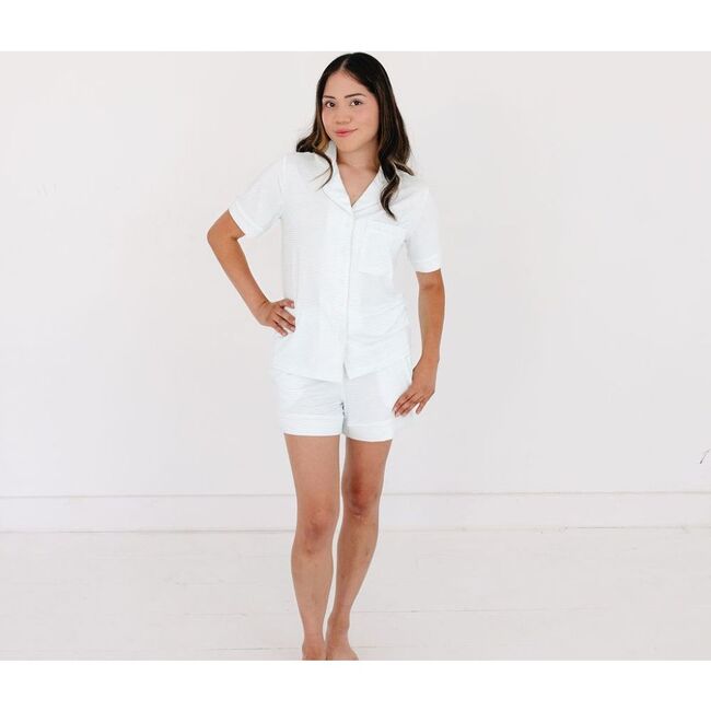 Short Sleeve & Pants Bamboo Women's Pajama Set, Cloud Stripe - Pajamas - 2