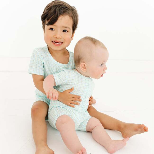 Short Sleeve & Shorts Bamboo Toddler Pajama Set, Bluegrass Picnic - Pajamas - 4