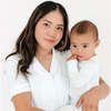 Short Sleeve & Pants Bamboo Women's Pajama Set, Cloud Stripe - Pajamas - 6