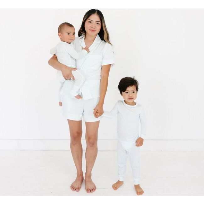 Short Sleeve & Pants Bamboo Women's Pajama Set, Cloud Stripe - Pajamas - 7