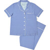 Short Sleeve & Pants Bamboo Women's Pajama Set, Cobalt Stripe - Pajamas - 1 - thumbnail