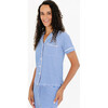 Short Sleeve & Pants Bamboo Women's Pajama Set, Cobalt Stripe - Pajamas - 5