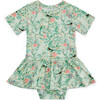 Bamboo Twirl Dress with Bodysuit, Sage Blossom - Dresses - 1 - thumbnail