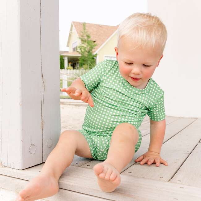 Short Sleeve & Shorts Bamboo Toddler Pajama Set, Garden Gingham - Pajamas - 6