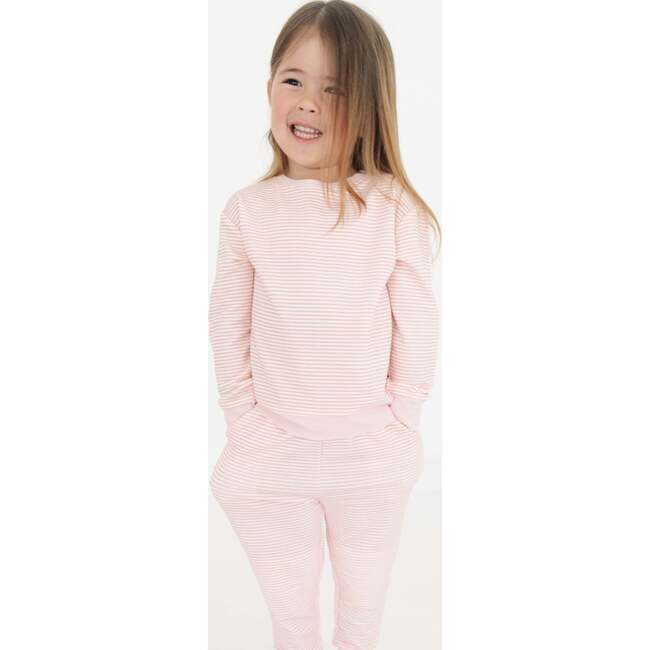 Little Lounger Bamboo Sweatsuit, Peony Stripe - Mixed Apparel Set - 2