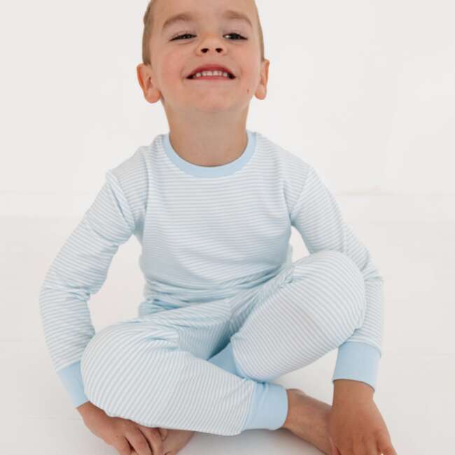 Little Lounger Bamboo Sweatsuit, Seaside Stripe - Mixed Apparel Set - 2