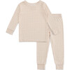 Bamboo Toddler Pajama Set, Sandstone Gingham - Pajamas - 1 - thumbnail