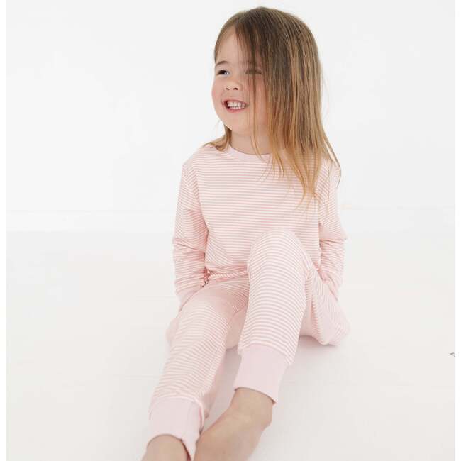 Little Lounger Bamboo Sweatsuit, Peony Stripe - Mixed Apparel Set - 3