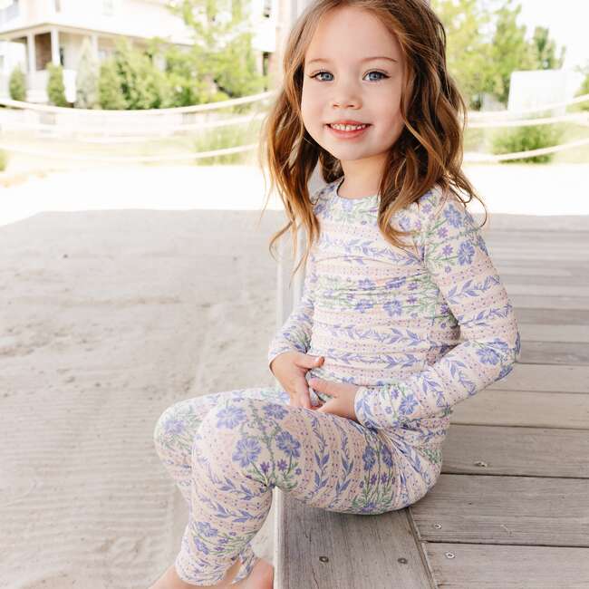 Bamboo Toddler Pajama Set, Spring Cascade - Pajamas - 2