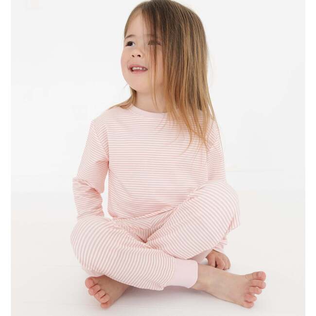 Little Lounger Bamboo Sweatsuit, Peony Stripe - Mixed Apparel Set - 4
