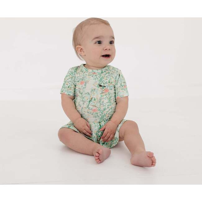 Bamboo Twirl Dress with Bodysuit, Sage Blossom - Dresses - 3