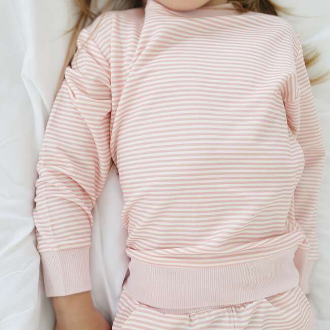 Little Lounger Bamboo Sweatsuit, Peony Stripe - Mixed Apparel Set - 5
