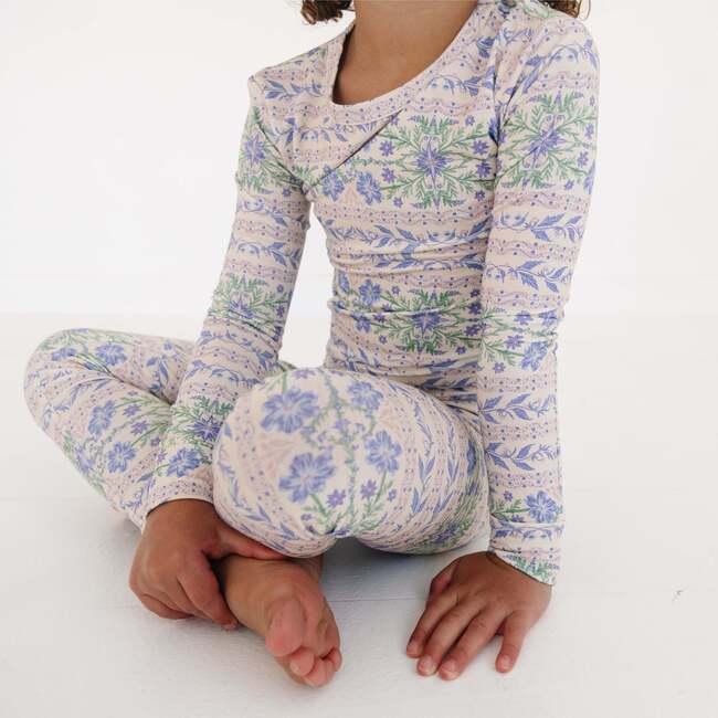 Bamboo Toddler Pajama Set, Spring Cascade - Pajamas - 4