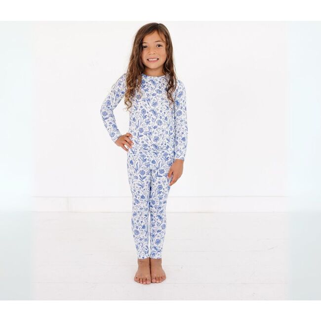 Bamboo Toddler Pajama Set, Porcelain Vine - Pajamas - 2