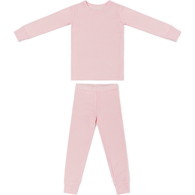 Bamboo Toddler Pajama Set, Peony Stripe